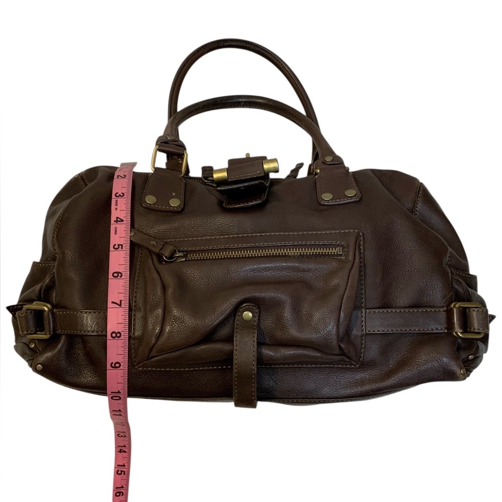Ellen Tracy Women’s Brown Leather Paddington Handbag - Picture 7 of 14